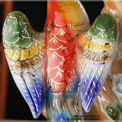 tượng sứ, tượng các con vật, tượng vẹt, tượng cá, tượng chim công, tượng trang trí nhà